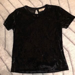 Hollister black velvet crop top